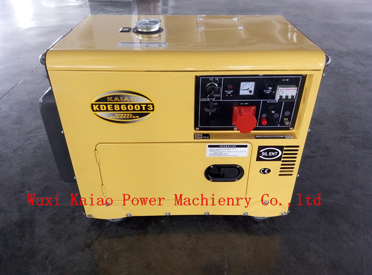 Key Start Soundproof Small Diesel Generators Air Cooled Three Phase KDE8600T3