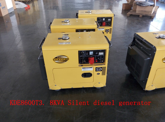 Key Start Soundproof Small Diesel Generators Air Cooled Three Phase KDE8600T3
