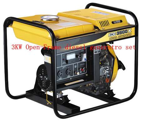 220 / 230V Air Cooled Open Frame Diesel Generators Low Oil Alarm System